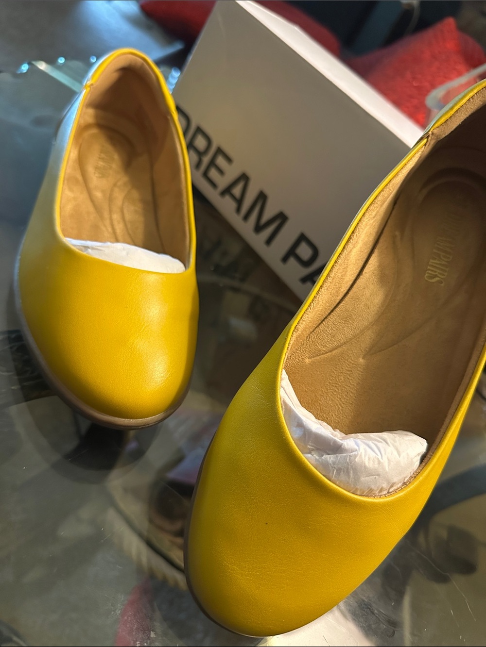 Dream Pairs Yellow Women's Slip-On Ballet Flats